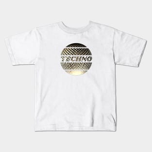 Techno disco ball in gold Kids T-Shirt